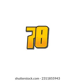 Number vector for sports and racing number 78