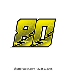 Number vector for sports and racing number 80