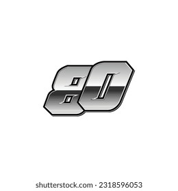 Number vector for sports and racing number 80
