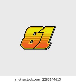 
Number vector for sports and racing number 81