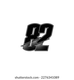 Number vector for sports and racing number 82