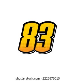
Number vector for sports and racing number 83