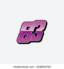 Number vector for sports and racing number 83