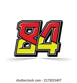 Number vector for sports and racing number 84