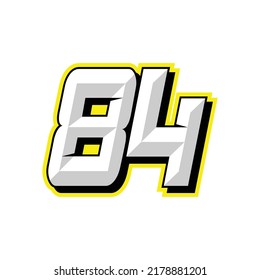 Number Vector Sports Racing Number 84 Stock Vector (Royalty Free ...