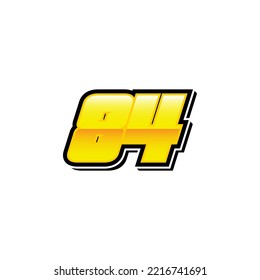 Number vector for sports and racing number 84