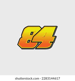 
Number vector for sports and racing number 84