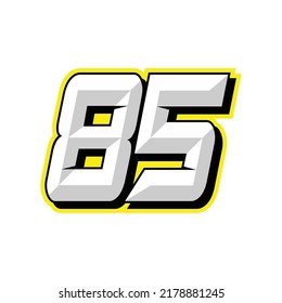 Number vector for sports and racing number 85