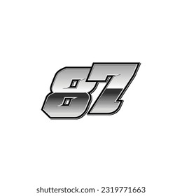 Number vector for sports and racing number 87