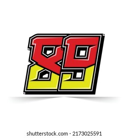 Number vector for sports and racing number 89