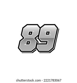 
Number vector for sports and racing number 89