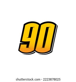 
Number vector for sports and racing number 90