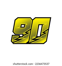 Number vector for sports and racing number 90