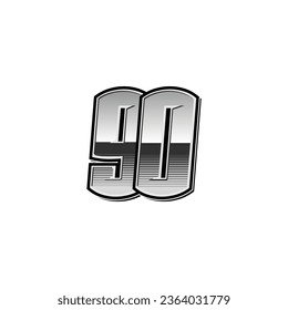 Number vector for sports and racing number 90