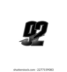 Number vector for sports and racing number 92