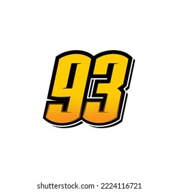 Number vector for sports and racing number 93