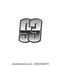 Number vector for sports and racing number 93