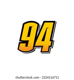 Number vector for sports and racing number 94