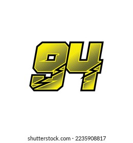 Number vector for sports and racing number 94