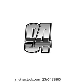 Number vector for sports and racing number 94