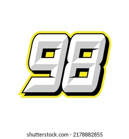 Number vector for sports and racing number 98