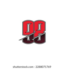 Number vector for sports and racing number 98