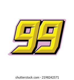 Número de vector para deportes y carreras número 99