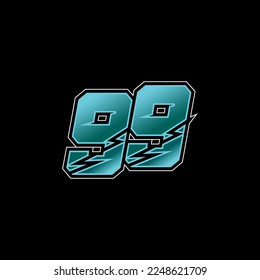 Number vector for sports and racing number 99