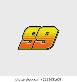 Number vector for sports and racing number 99
