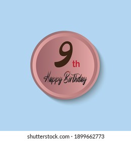 Number vector template. Happy Birthday to You lettering. Vector illustration greeting card.