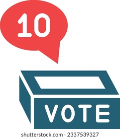 Number of vote Glyph Two Color Icon For Personal And Commercial Use.
