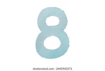 Number. watercolor room. watercolour. watercolor background. figure. vector. different shades. on a white background.