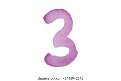 Number. watercolor room. watercolour. watercolor background. figure. vector. different shades. on a white background.