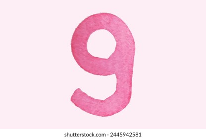 Number. watercolor room. watercolour. watercolor background. figure. vector. different shades. on a white background.