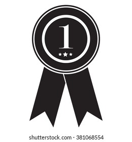 Number winner ribbon award badge