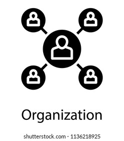 
A number of workers attached in a single icon to symbolize organization 
