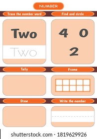 number  worksheet education preschool, kids