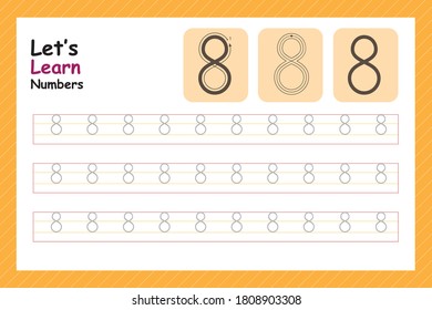 Number writing practice for kids