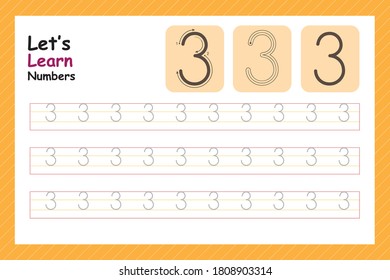 Number writing practice for kids