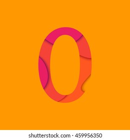 Number xero design template element. Figure 0 vector logo, icon and sign in material design style.