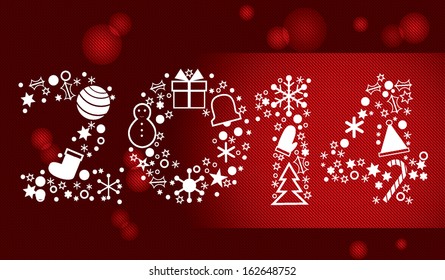 Number of year of dispersion of New Year's subjects. Illustration for your design