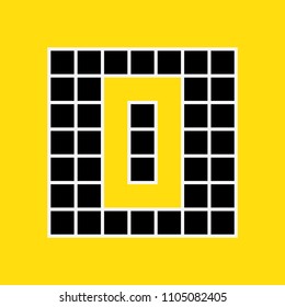 number zero (0) from grid in black and yellow
