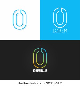 Number zero 0 logo design icon set background