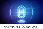 Number Zero (0) Mathematic Symbol Futuristic Hologram Neon Glow Cybernetic Digital Hologram Design Backdrop Background Vector Illustration