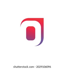 Number zero and arrow sign. vector logo design