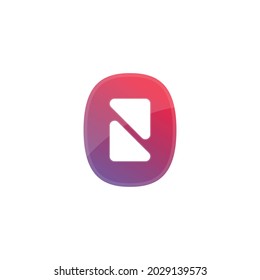 Number zero and arrow sign. vector logo design