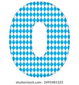 Number Zero With Bavarian Oktoberfest Seamless Pattern Vector Illustration. Number 0 Isolated On A White Background
