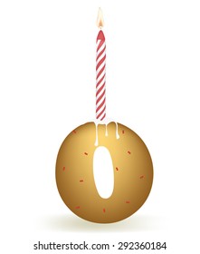 Number Zero Birthday Candle Cake