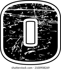 Number zero black colored with white stripes on a white background  Round shaped with white stripe edges