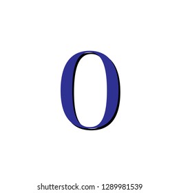 number zero blue